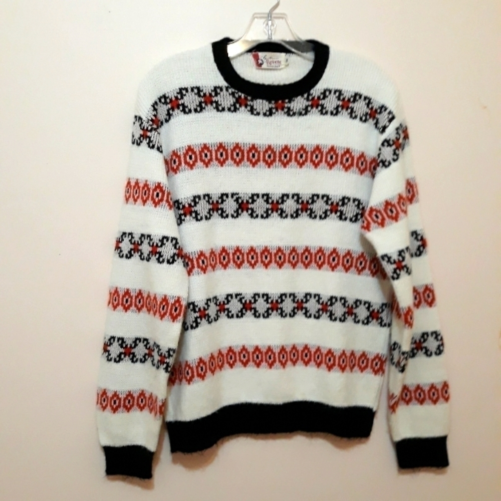 Sportswear By Revere Vareloft Knit Acrylic Geometric Pattern Sweater uni…